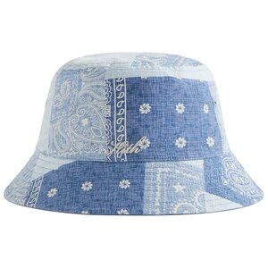 Kith Washed Paisley Dawson Reversible Bucket Hat Light Indigo